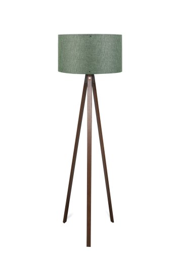 LUMI AYD gulvlampe - grnn PVC og brun MDF