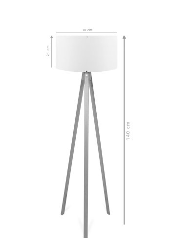 LUMI AYD gulvlampe - grnn PVC og brun MDF