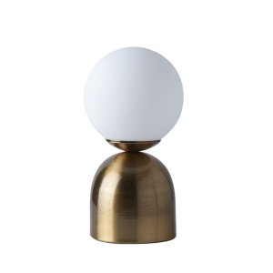 LUMI 242095 bordlampe - hvid glas og metal