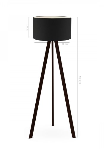 LUMI AYD gulvlampe - svart PVC og sort MDF