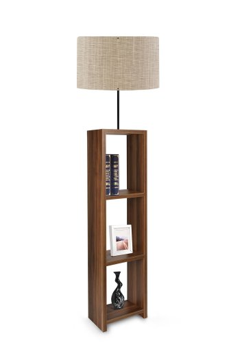 LUMI Nevers gulvlampe, m. 3 hylder - beige PVC og MDF