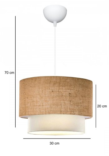 LUMI AYD taklampe, rund - beige stoff (30)