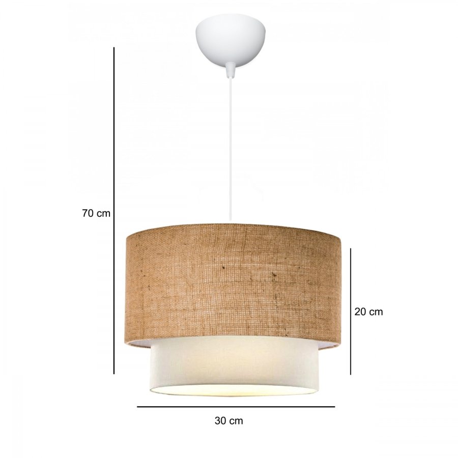 LUMI AYD taklampe, rund - beige stoff (30)