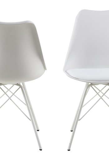 ACT NORDIC Eris Esszimmerstuhl - weißer Kunststoff/Kunstleder/Metall 
