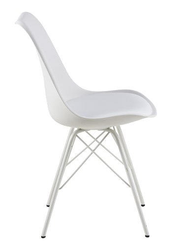 ACT NORDIC Eris Esszimmerstuhl - weißer Kunststoff/Kunstleder/Metall 