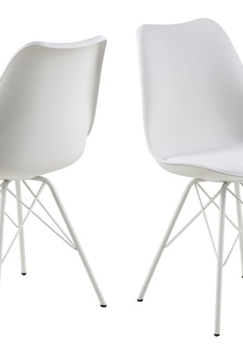 ACT NORDIC Eris Esszimmerstuhl - weißer Kunststoff/Kunstleder/Metall 