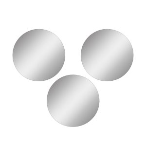 NORDVÄRK Tredobbelt vgspejl, m. dobbeltklbende tape, rund - slv akryl (30) (st af 3)
