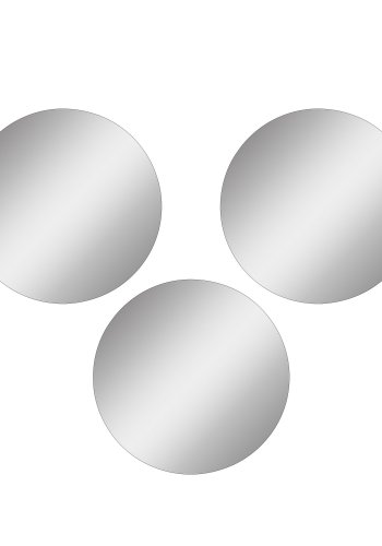 NORDVRK Tredobbelt vgspejl, m. dobbeltklbende tape, rund - slv akryl (30) (st af 3)