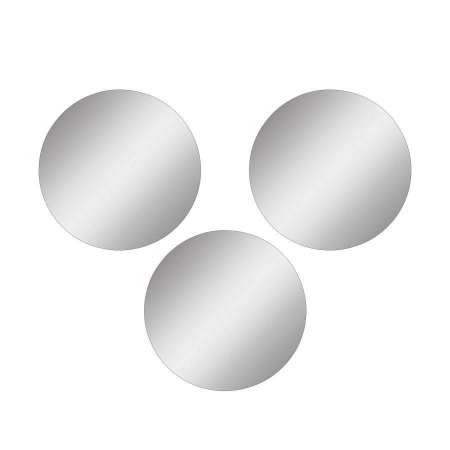 NORDVRK Tredobbelt vgspejl, m. dobbeltklbende tape, rund - slv akryl (30) (st af 3)