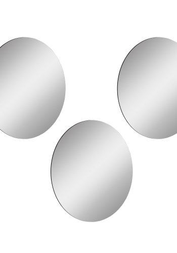 NORDVRK Tredobbelt vgspejl, m. dobbeltklbende tape, rund - slv akryl (30) (st af 3)