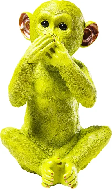 KARE DESIGN Monkey Iwazaru sparebsse - lime grn polyresin (H:35)