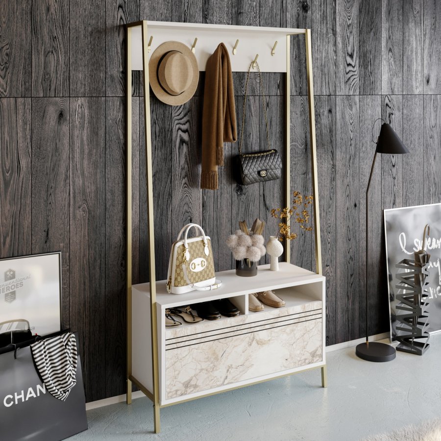 FUNZI LIVING Devin - Hvit - Inngangsmbelsett