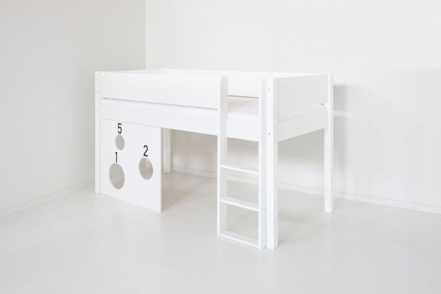 Manis-H Sol Halvh&ouml;g s&auml;ng med klassisk s&auml;nggrind och bollbr&auml;da - 200 cm - 90x200