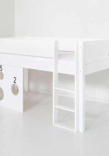 Manis-H Sol Mellanh&ouml;g s&auml;ng med klassisk s&auml;nggrind och bollbr&auml;da - 160 cm - 90x160