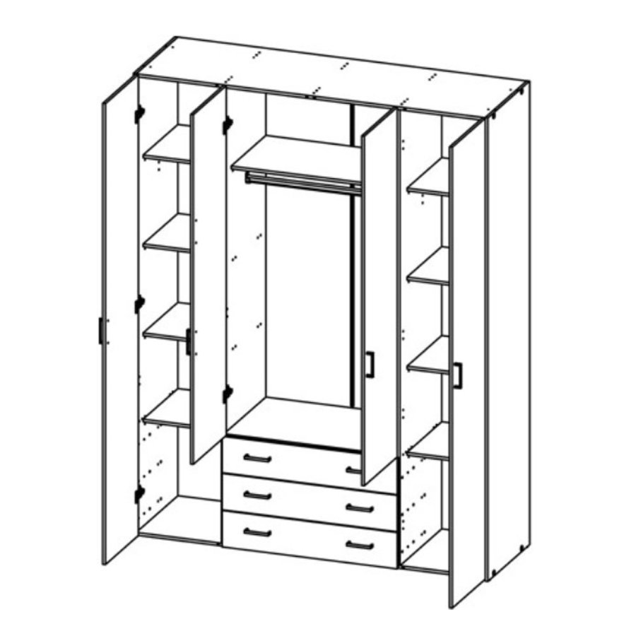 
TVILUM Space garderobeskab - 4 låger 3 skuffer

