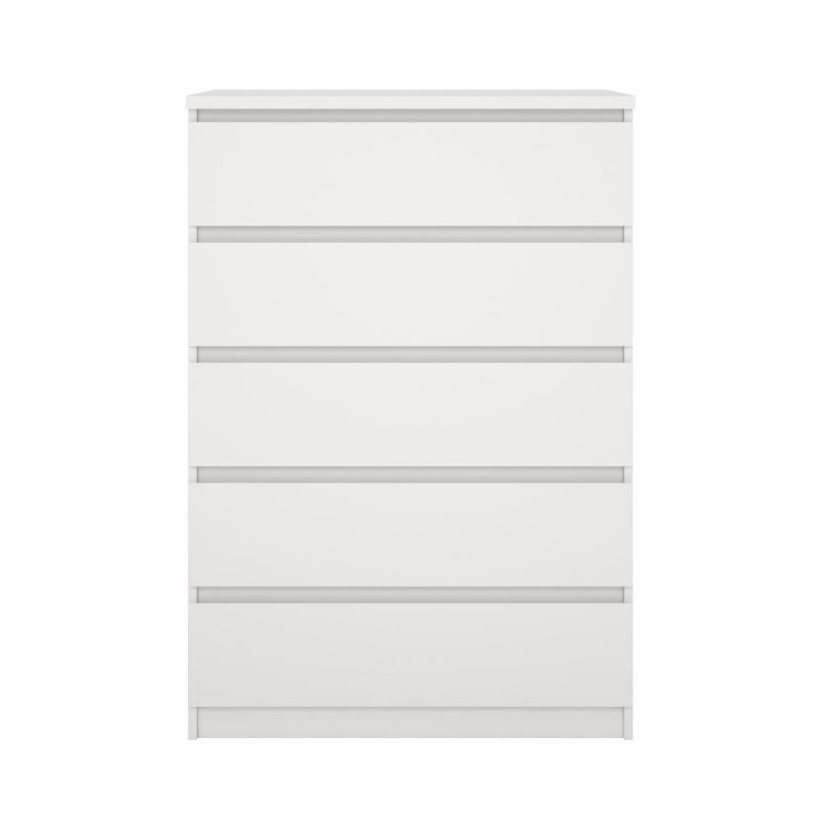TVILUM Naia kommode, med 5 skuffer - hvit sponplate