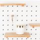 ZUIVER Bundy Pegboard organiser - hvitt jern og bambus tre