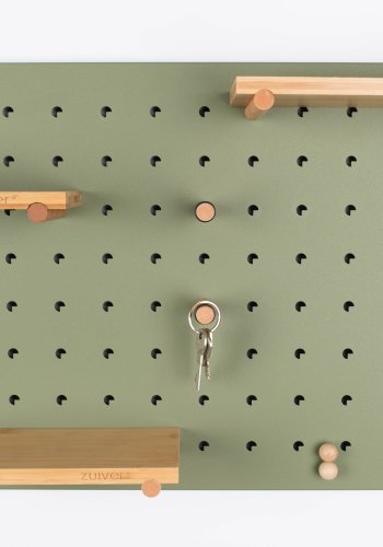 ZUIVER Bundy Pegboard organiser - grnt jern og bambus tre
