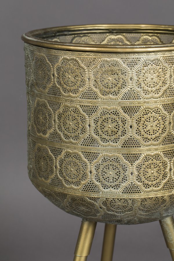 DUTCHBONE Botanisk blomsterpotteskjuler L - messingjern