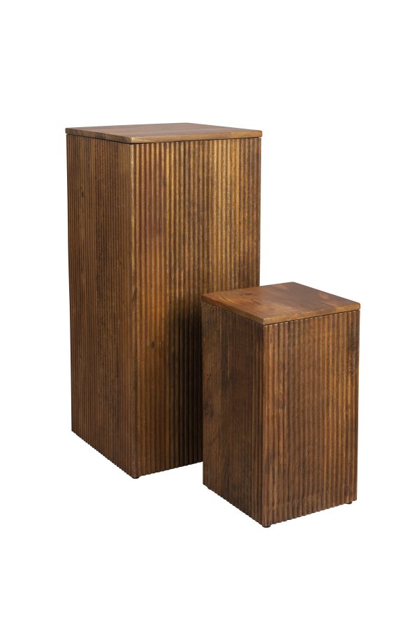 DUTCHBONE Ribble Square Planter Planter - Walnut Mango Wood (sett med 2)