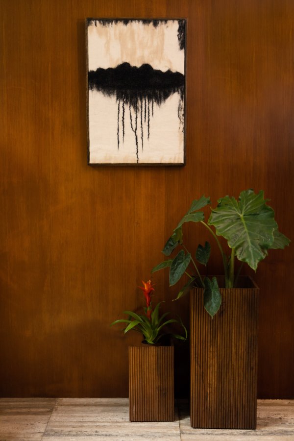 DUTCHBONE Ribble Square Planter Planter - Walnut Mango Wood (sett med 2)