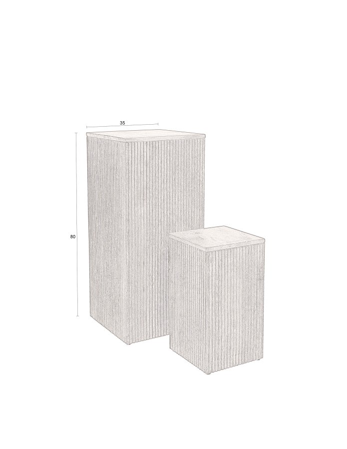 DUTCHBONE Ribble Square Planter Planter - Walnut Mango Wood (sett med 2)