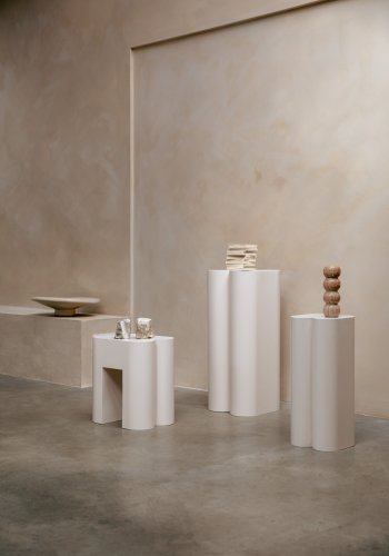 ZUIVER Shape pidestall - beige jern (sett med 2)