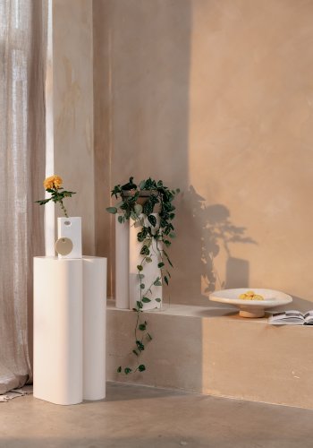 ZUIVER Shape pidestall - beige jern (sett med 2)