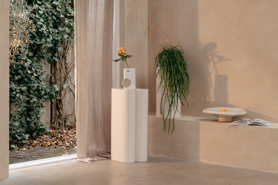 ZUIVER Shape pidestall - beige jern (sett med 2)