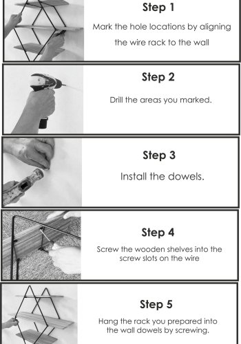 NORDVRK WR007 vegghylle - naturlig grantre og sort metall