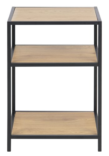 ACT NORDIC Seaford natbord - natur/sort papir vildeg/metal, m. 2 hylder