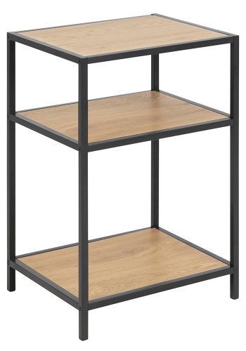 ACT NORDIC Seaford natbord - natur/sort papir vildeg/metal, m. 2 hylder