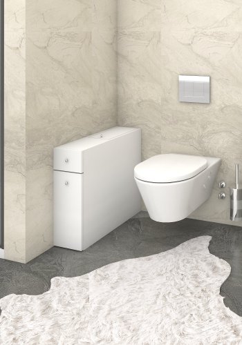 FUNZI LIVING Smart Badezimmerschrank, m. 2 Schubladen - weißes Melamin