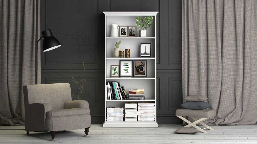 
TVILUM paris bogreol - hvidt træ, 4 hylder
