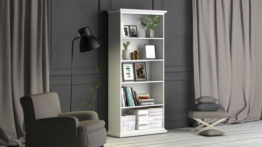 
TVILUM paris bogreol - hvidt træ, 4 hylder
