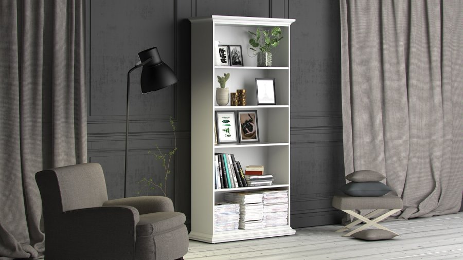 
TVILUM paris reol - hvidt træ, 4 hylder
