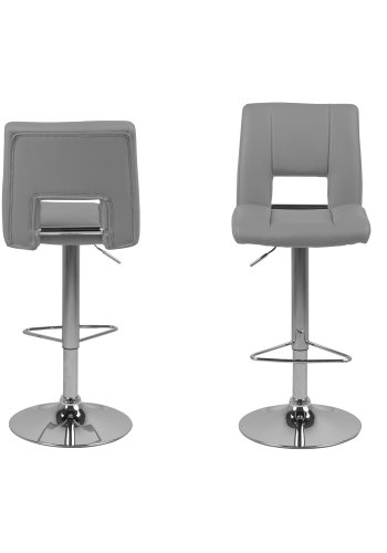 ACT NORDIC Sylvia Barhocker - grau/silber Kunstleder/Metall, mit Trompetenfuß