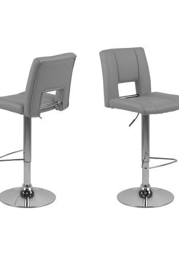 ACT NORDIC Sylvia Barhocker - grau/silber Kunstleder/Metall, mit Trompetenfuß