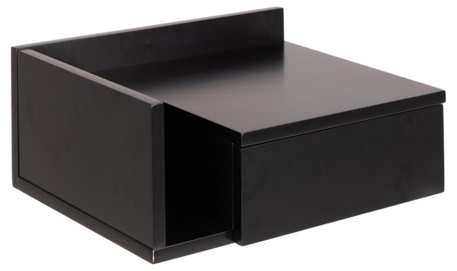 ACT NORDIC Ashlan vghngt natbord, m. 1 skuffe, vendbar - sort MDF (40x32)