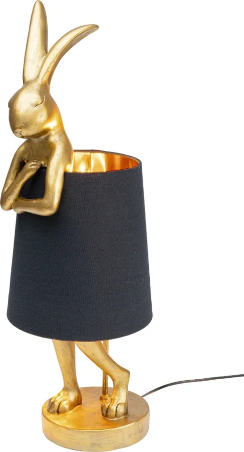KARE DESIGN Animal Rabbit bordlampe - sort hr og guld polyresin/stl