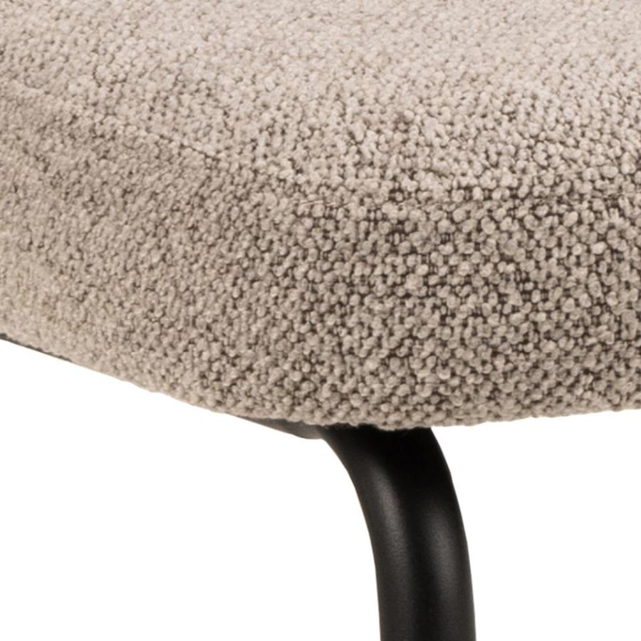 ACT NORDIC Patricia Esszimmerstuhl - beiger Stoff und schwarzer Stahl