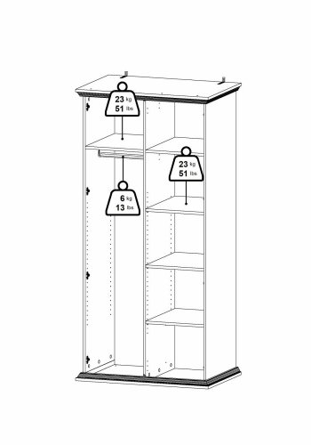 TVILUM North Garderobeskab, Hvid, 95,7 x 63,1 x 200 cm