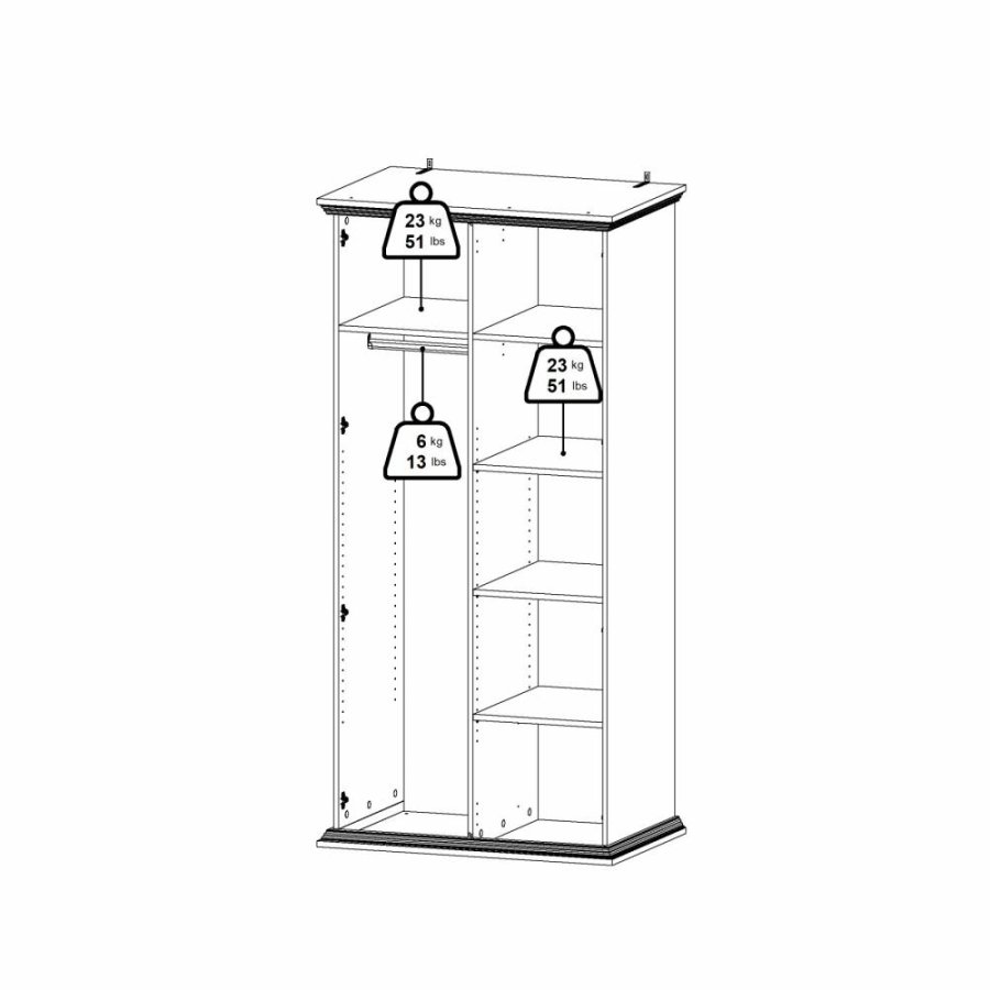 TVILUM North Garderobeskab, Hvid, 95,7 x 63,1 x 200 cm