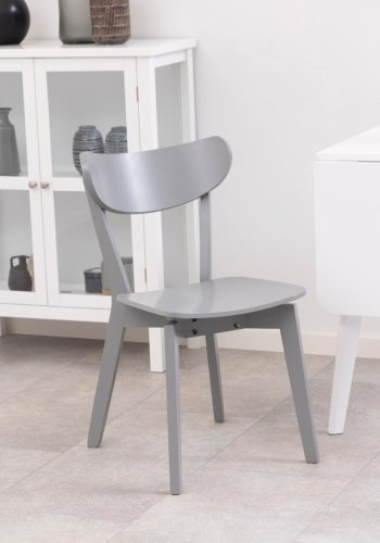 ACT NORDIC Roxby Esszimmerstuhl - hellgraues MDF und hellgraues Gummibaumholz