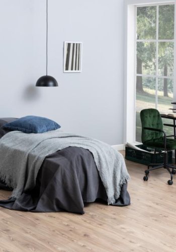 ACT NORDIC Polo nattbord, m. 1 skuff, rund - hvit MDF og sort stl (40)