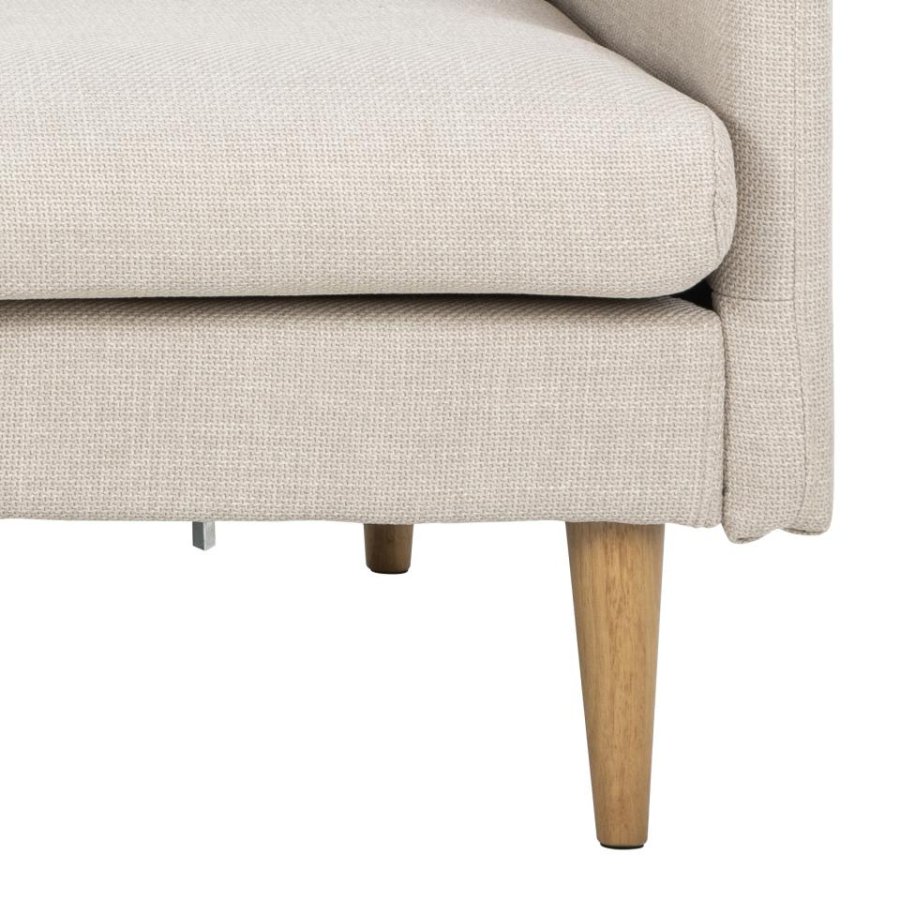 ACT NORDIC Milly 2-Sitzer-Sofa mit Chaiselongue, wendbar – beiger Stoff und Naturkautschukholz