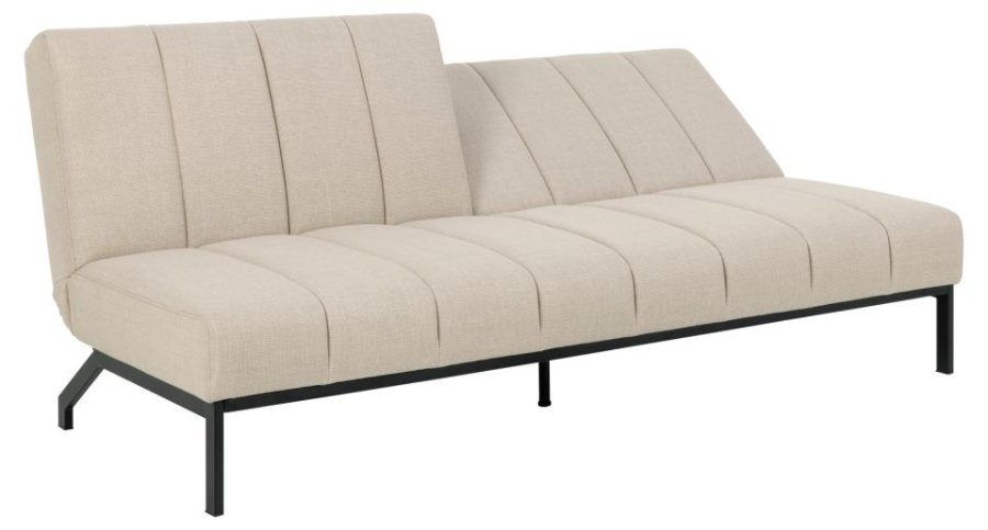 ACT NORDIC Caix sovesofa, m click & clack, delt ryggsttte, smmer - beige stoff og sort stl (198x95)