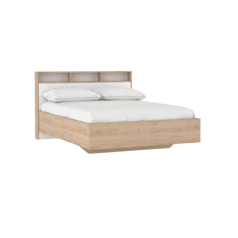 TVILUM Ikast Bett 140x190, Jackson Hickory / Weiß, 149,8 x 206 x 96,8 cm