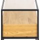 ACT NORDIC Randolf TV-bord, 1 hylle, 2 rom - klart glass, naturlig villeik melamin, sort stl (120x40)