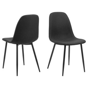 ACT NORDIC Celia spisebordsstol - sort stof og sort stl
